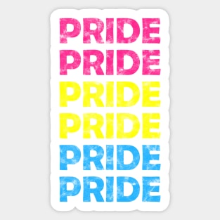 Pansexual Pride Flag Colors Repeating Text Design Sticker